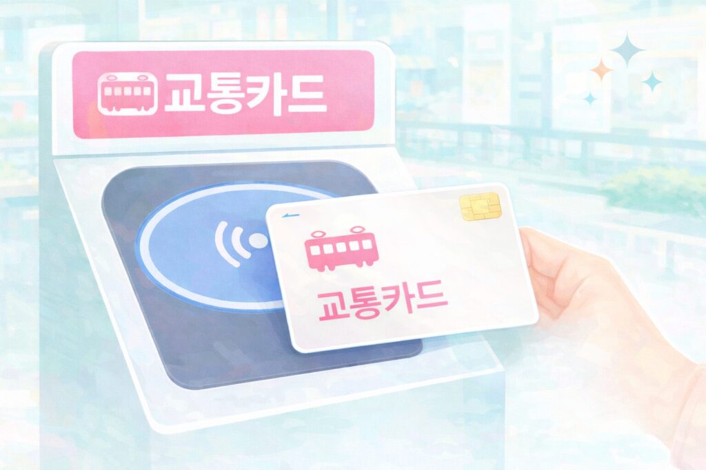 터치하여 사용하는 일본ic 교통 카드