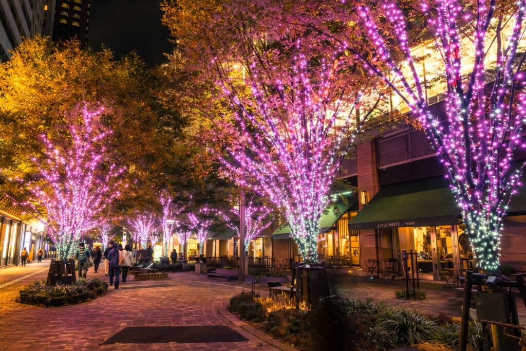 히비야 일루미네이션 광장 중심 구간 분위기 예시