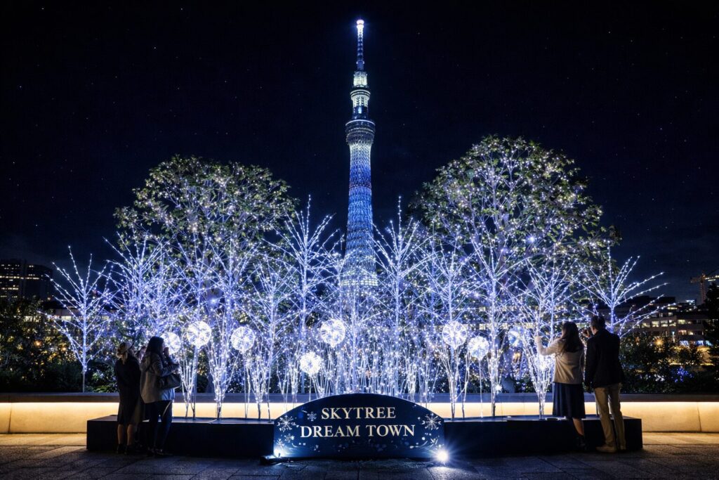 스카이트리타운 겨울 라이트업 분위기 예시