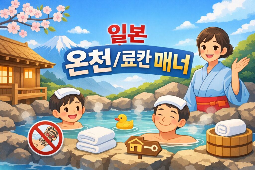 일본 온천/료칸 매너와 팁을 알려주는 이미지